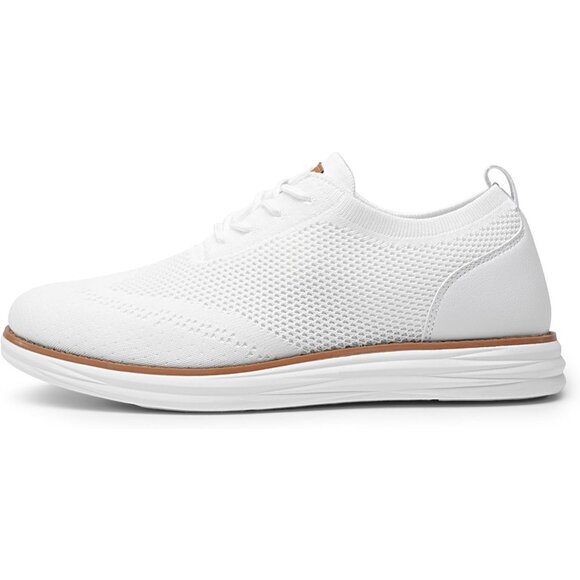 ⚡Men White Wave Knit Flex Breeze Mesh Oxford Lace-Up Lightweight Walking Sneaker - Picture 2 of 9